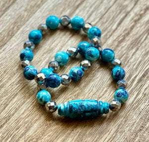 Ocean Jade Bracelet Set (Purple or Blue)