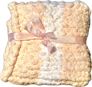 Pink and White Chunky Baby Blanket